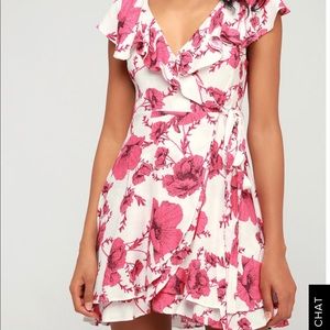 Free People French Quarter Pink Floral Wrap Dress